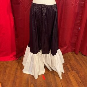 Long Black Skirt with White Frills